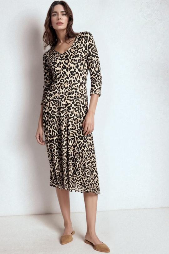 Robes mi-longues Femme Leopard Joy's 1673LML-96 Efashion Paris