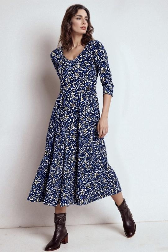 Midi dresses Women Navy blue Genese 1673KM-105 Efashion Paris