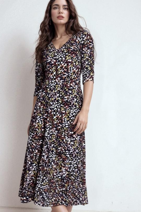 Midi dresses Women Black Genese 1673KM-107 Efashion Paris