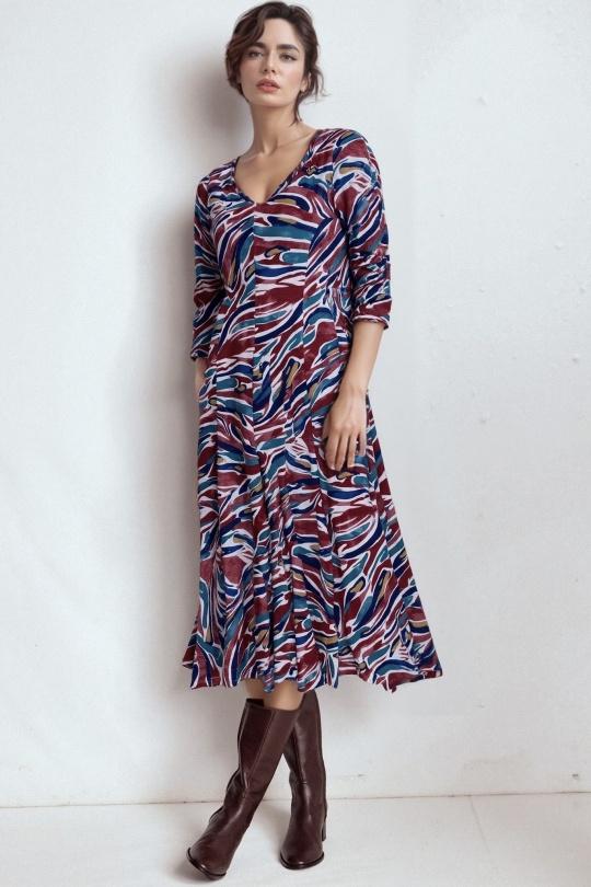 Midi dresses Women Fushia Genese 1673KM-108 Efashion Paris