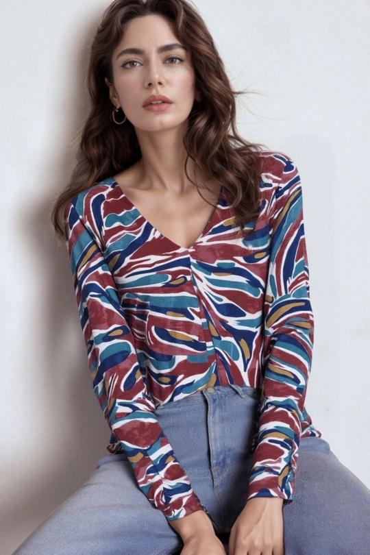 Blouses Femme Fushia Genese 1121KM-13 Efashion Paris