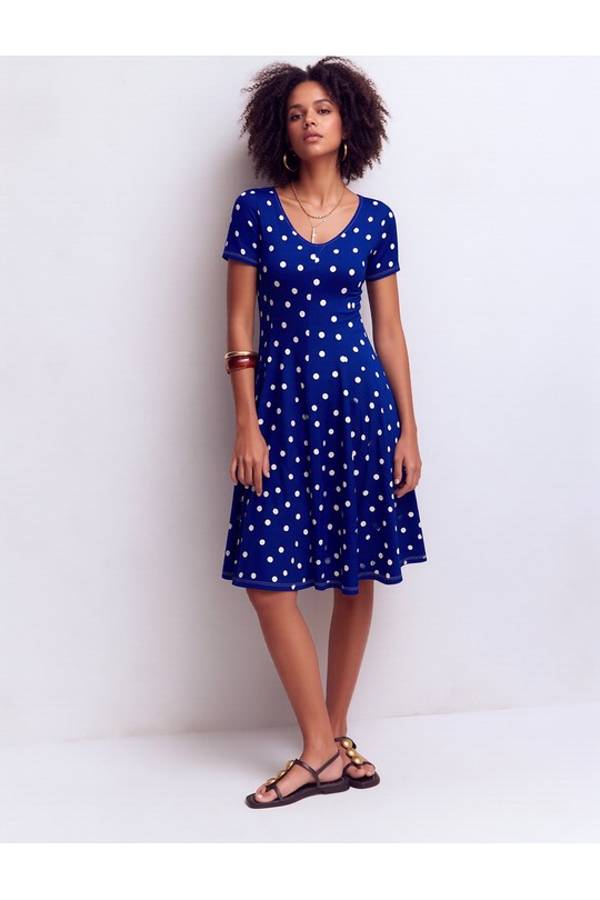 Robes courtes Femme Bleu royal Joy's 1851MC-128 Efashion Paris