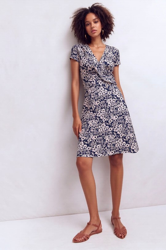 Robes courtes Femme Bleu Joy's 1639MC-21 Efashion Paris