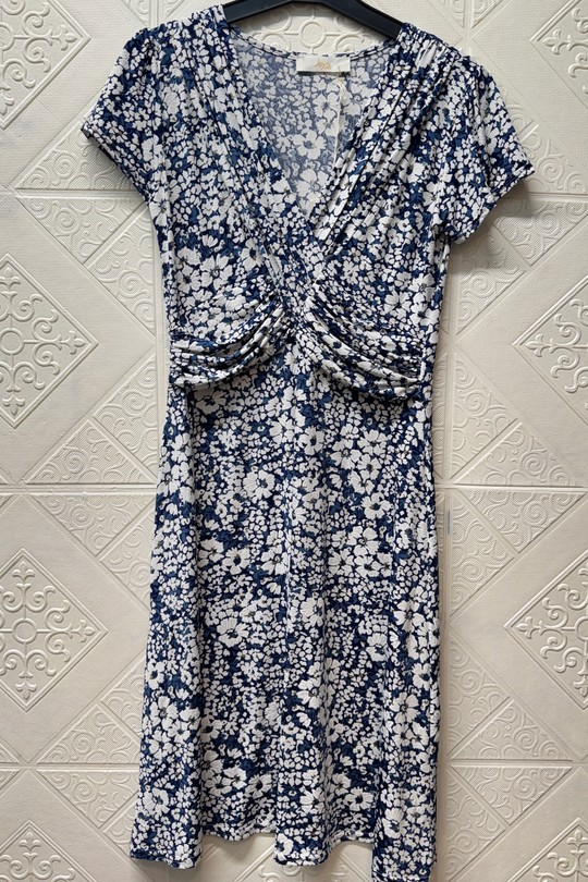 Robes courtes Femme Bleu Joy's 1639MC-21 Efashion Paris