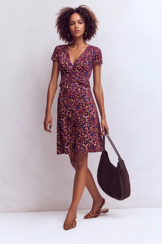 Robes courtes Femme Fuchsia Joy's 1639MC-22 Efashion Paris