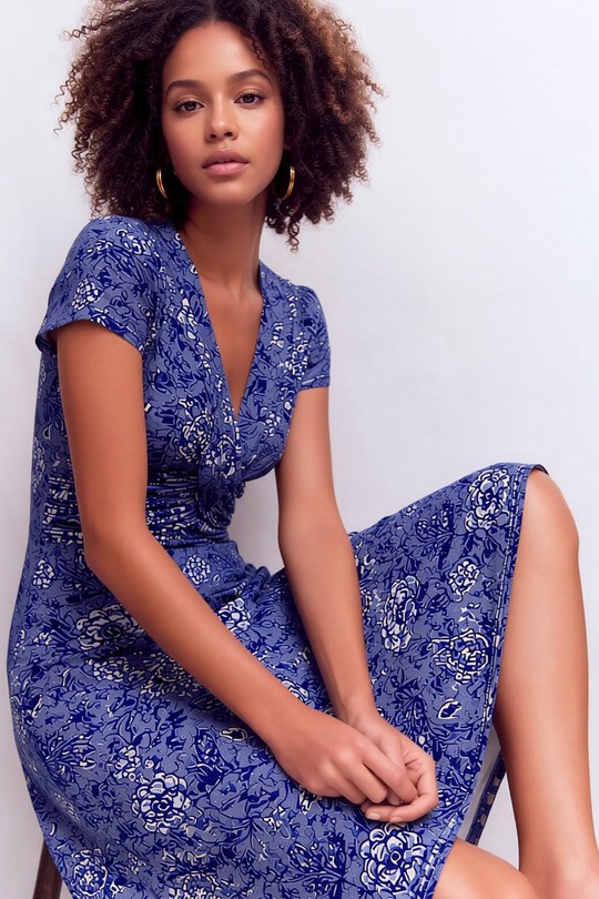 Robes courtes Femme Bleu jean Joy's 1639MC-23 Efashion Paris