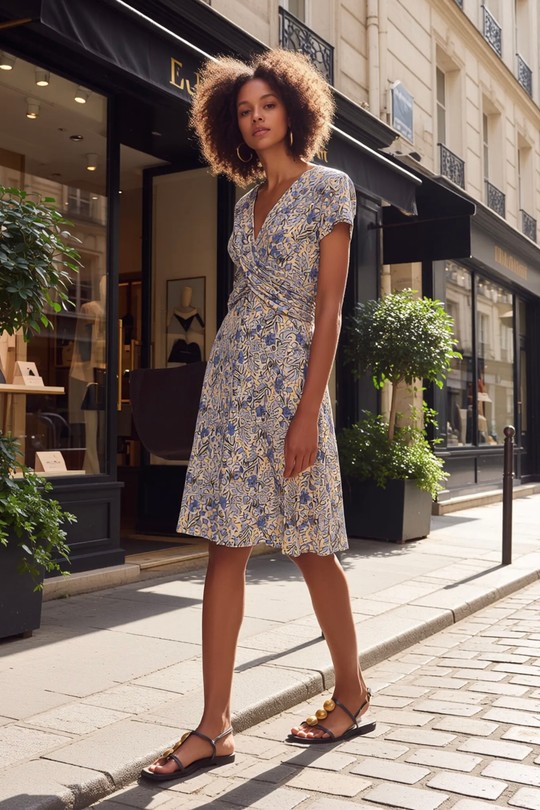 Robes courtes Femme Ecru Joy's 1639MC-24 Efashion Paris