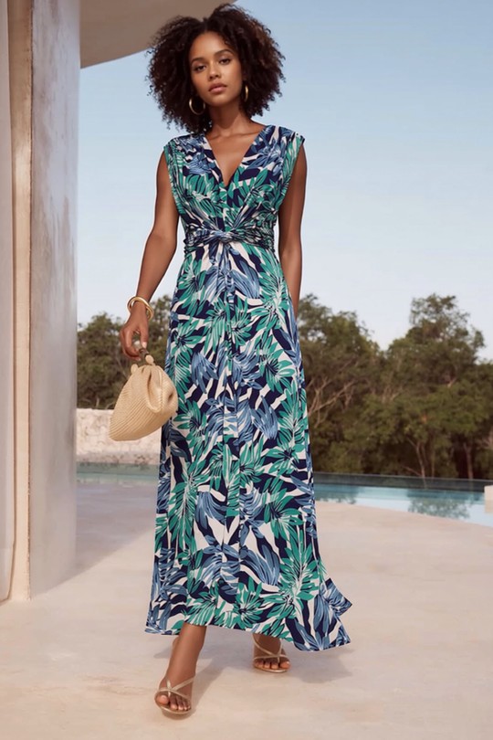 Robes longues Femme Bleu Joy's 1636L-181 Efashion Paris