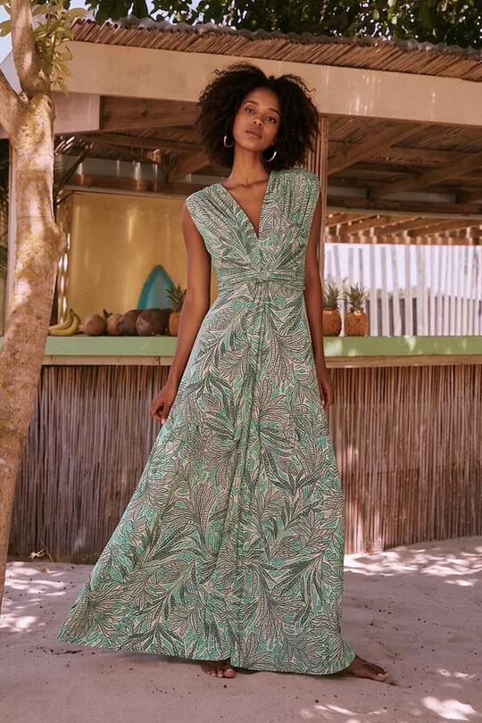 Robes longues Femme Vert clair Joy's 1636L-183 Efashion Paris