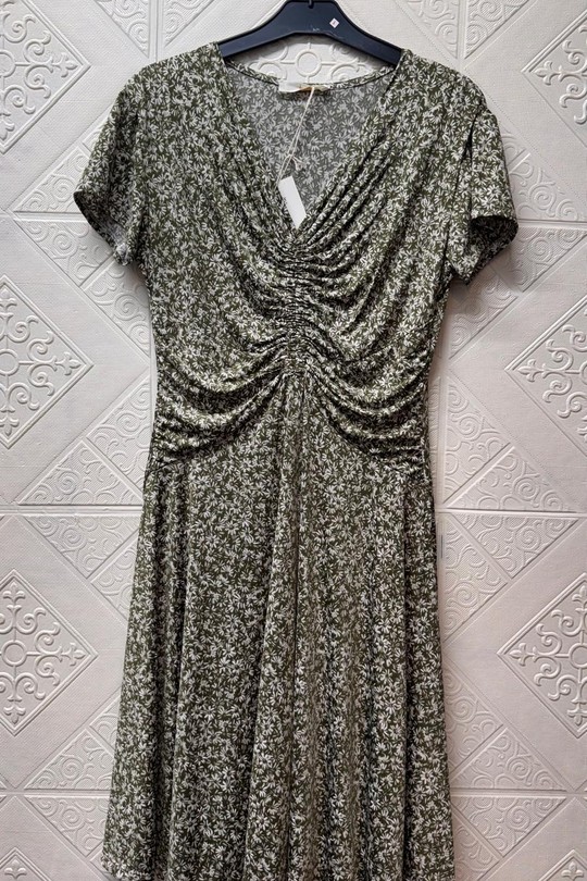 Robes courtes Femme Vert Olive Joy's 1635mc-20 Efashion Paris