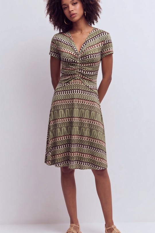 Robes courtes Femme Vert Olive Joy's 1635mc-21 Efashion Paris