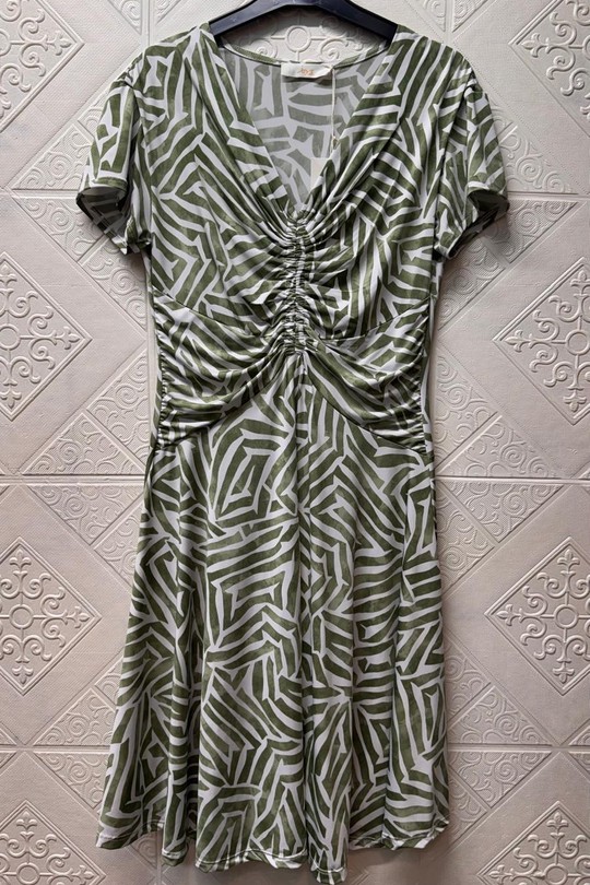Robes courtes Femme Vert Olive Joy's 1635mc-23 Efashion Paris