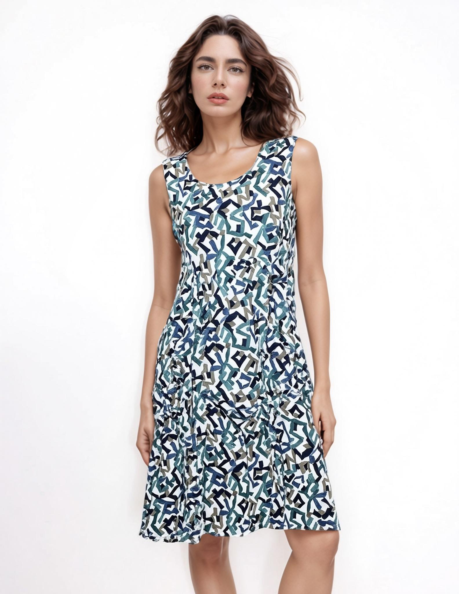 Robes courtes Femme Turquoise Genese 1618MS-224 #c Efashion Paris