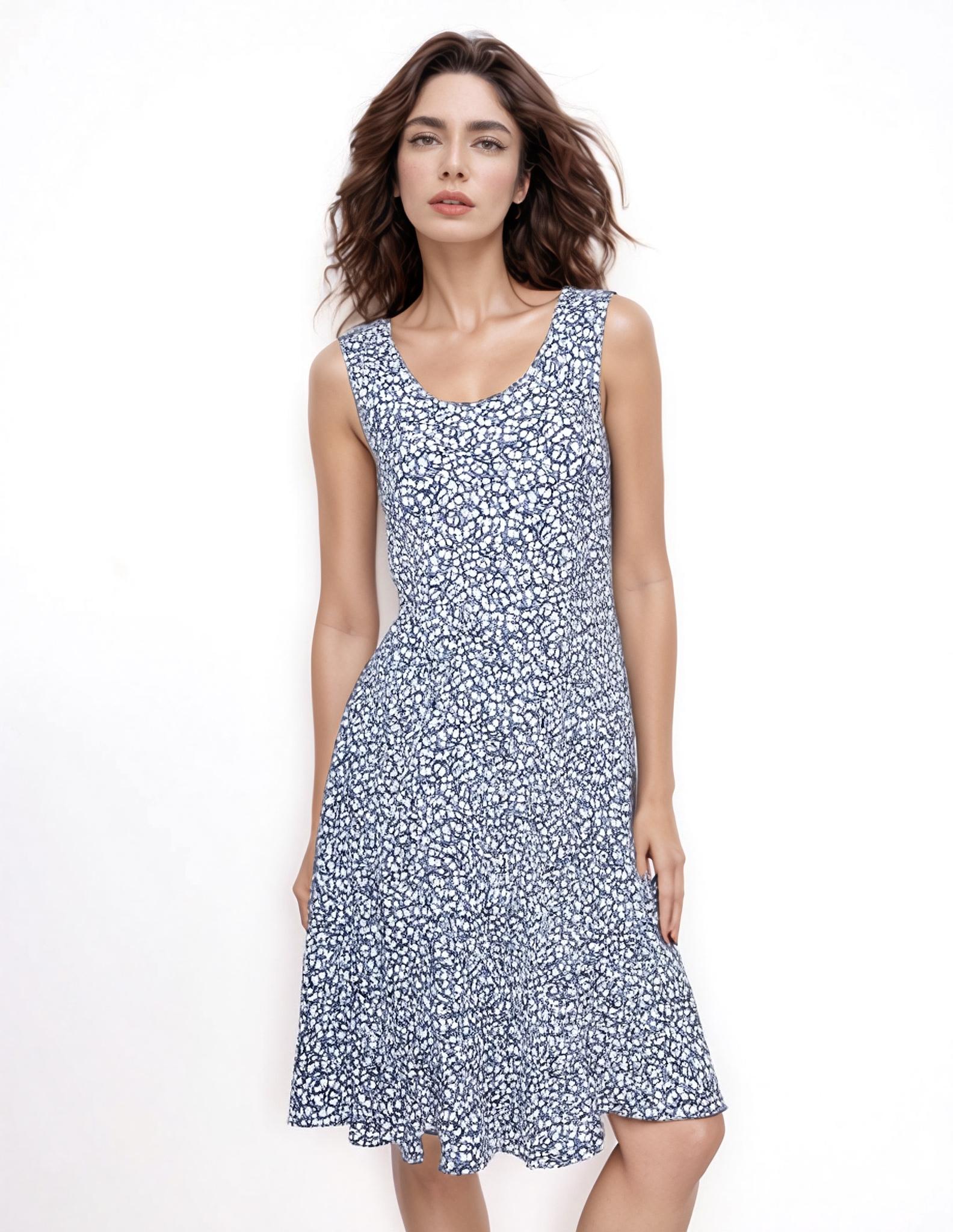 Robes courtes Femme Bleu ciel Genese 1618MS-225 #c Efashion Paris