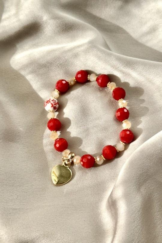 Bracelet Buzios Or/Rouge (BR35) main image 1
