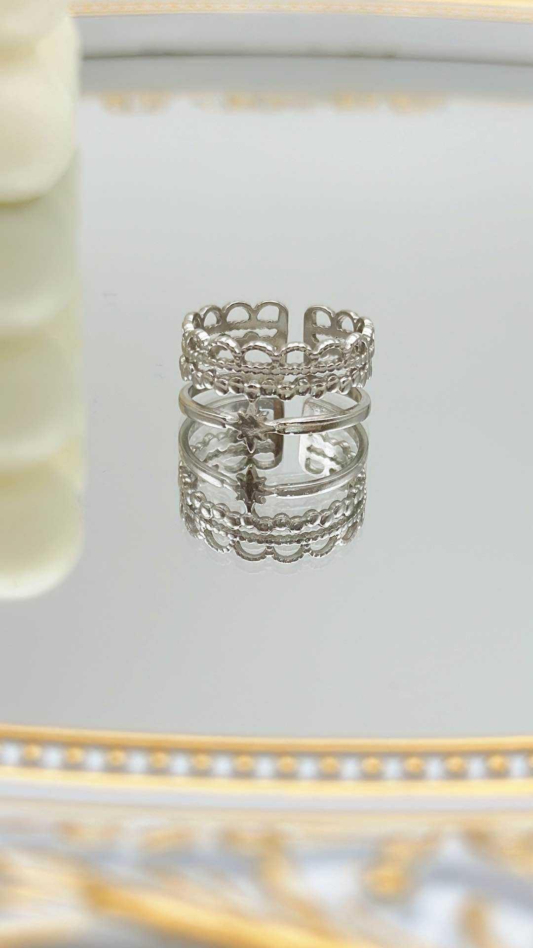 Anelli Accessori Silver PINKY ROZA MN-23 #c Efashion Paris
