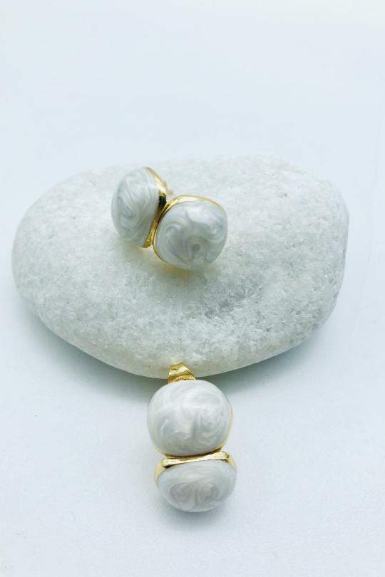 Boucles d'oreilles Accessoires Beige zal'ho ZA-BO-001786 Efashion Paris