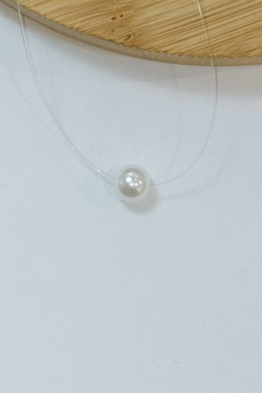 Colliers Accessoires Argent DIAMOND FIL DE PECHE PERLE  Efashion Paris