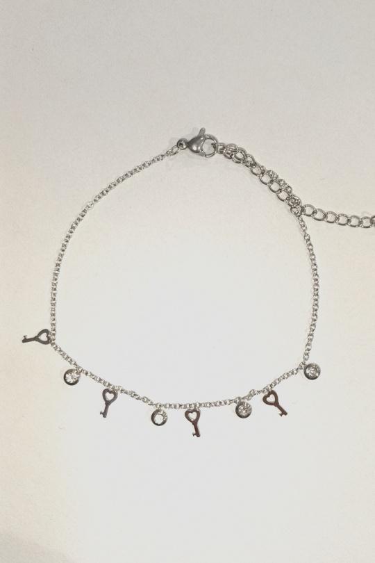 Pulseras Complementos Silver DIAMOND BRACELET ACIER CLE Efashion Paris