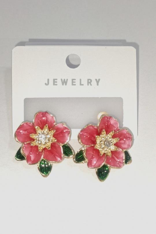Pendientes Complementos Red DIAMOND BO FLEUR FEUILLE Efashion Paris