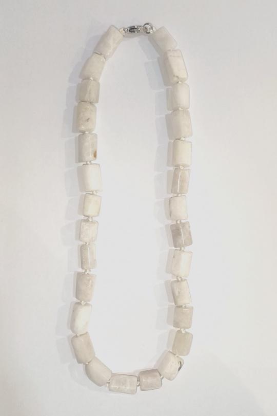 Necklaces Accessories White DIAMOND COLLIER PIERRE DE LUNE CYLINDRE Efashion Paris