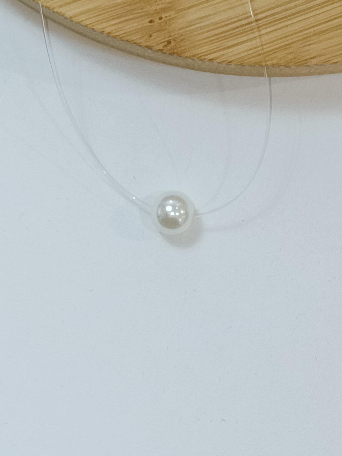 Colliers Accessoires Argent DIAMOND FIL DE PECHE PERLE  #c Efashion Paris