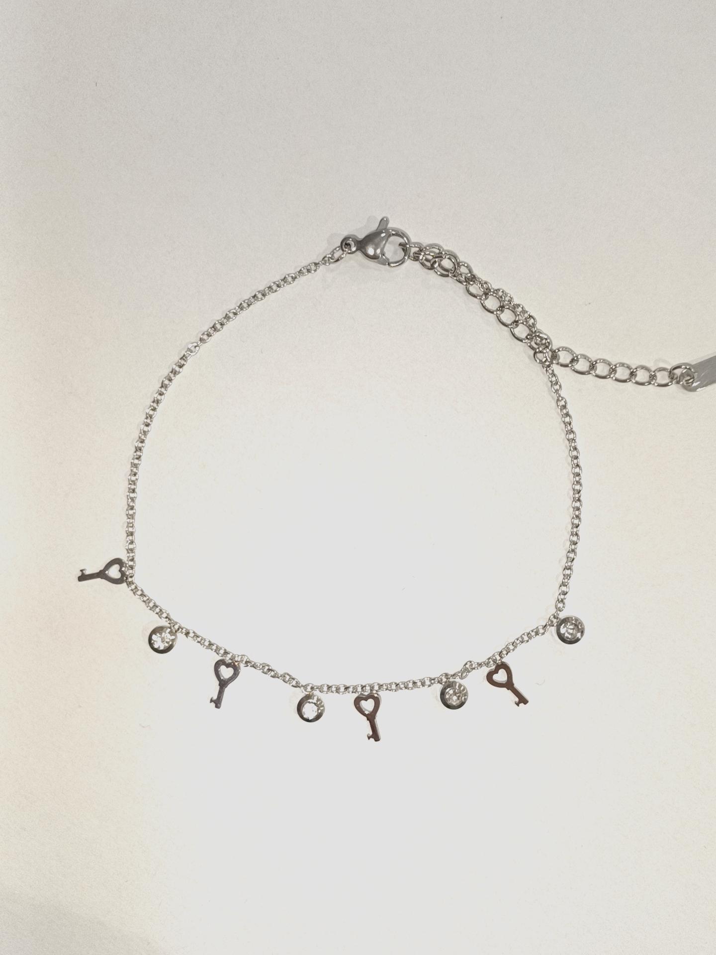 Pulseras Complementos Silver DIAMOND BRACELET ACIER CLE #c Efashion Paris