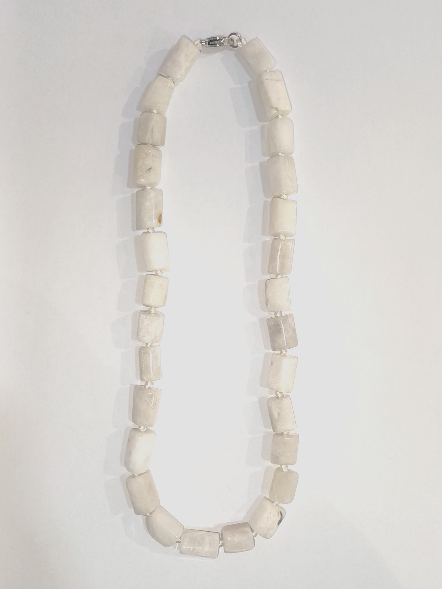 Necklaces Accessories White DIAMOND COLLIER PIERRE DE LUNE CYLINDRE #c Efashion Paris