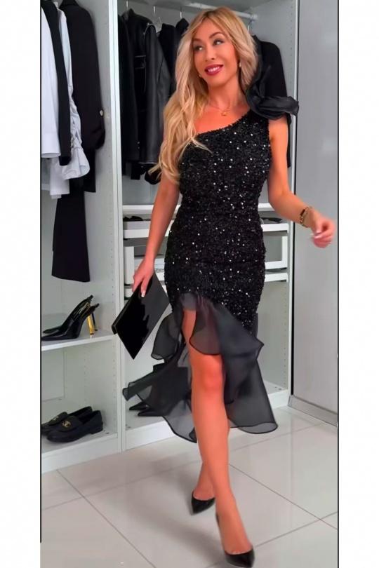 Robes mi-longues Femme Noir SOKY & SOKA 24090 Efashion Paris