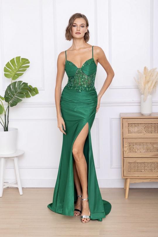 Evening dresses Women Green SOKY & SOKA 16621-2 Efashion Paris