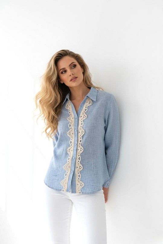 Chemises Femme Bleu SOKY & SOKA 7019 Efashion Paris