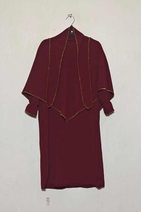 Ensembles Enfant & Bébé  Bordeaux MINI POMME ABAYA 2 PIECES ABAYA ROBE AVEC KHIMAR Efashion Paris
