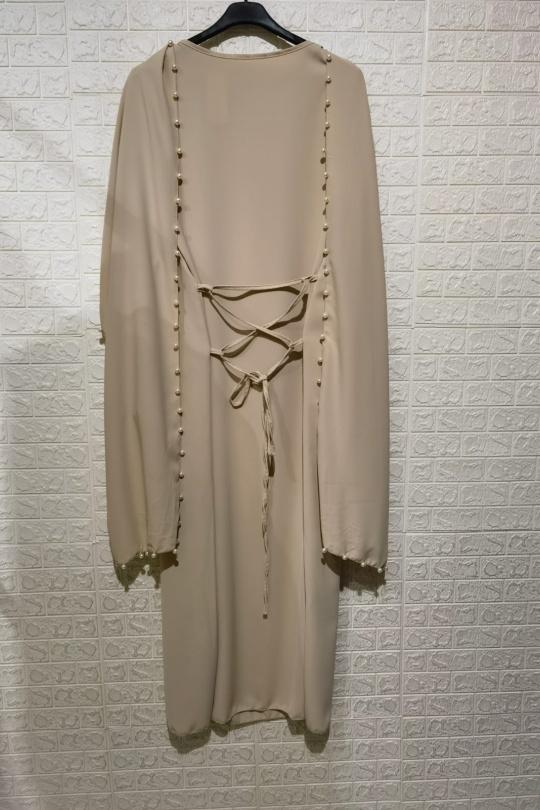 Abaya Femme Taupe ZC MODE ABAYA-ZC2603 Efashion Paris