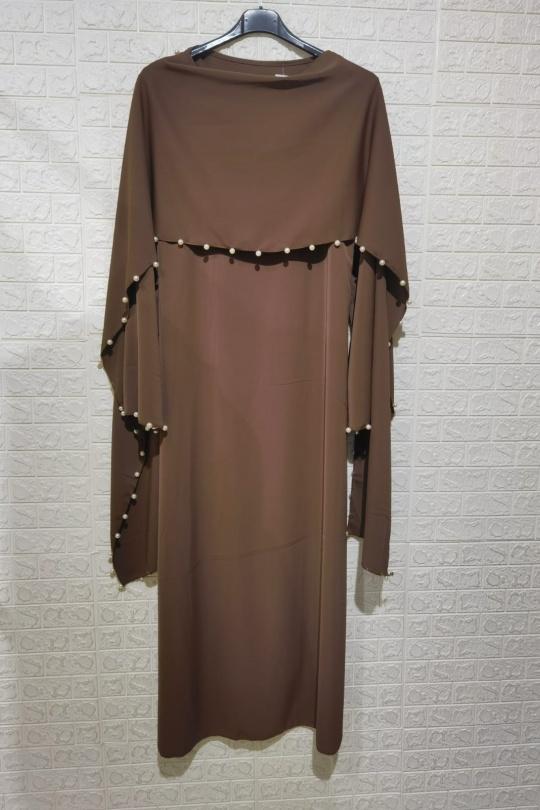 Abaya Femme Taupe ZC MODE ABAYA-ZC2603 Efashion Paris