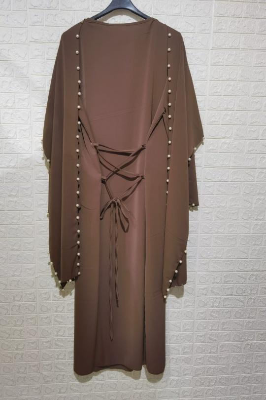 Abaya Femme Taupe ZC MODE ABAYA-ZC2603 Efashion Paris