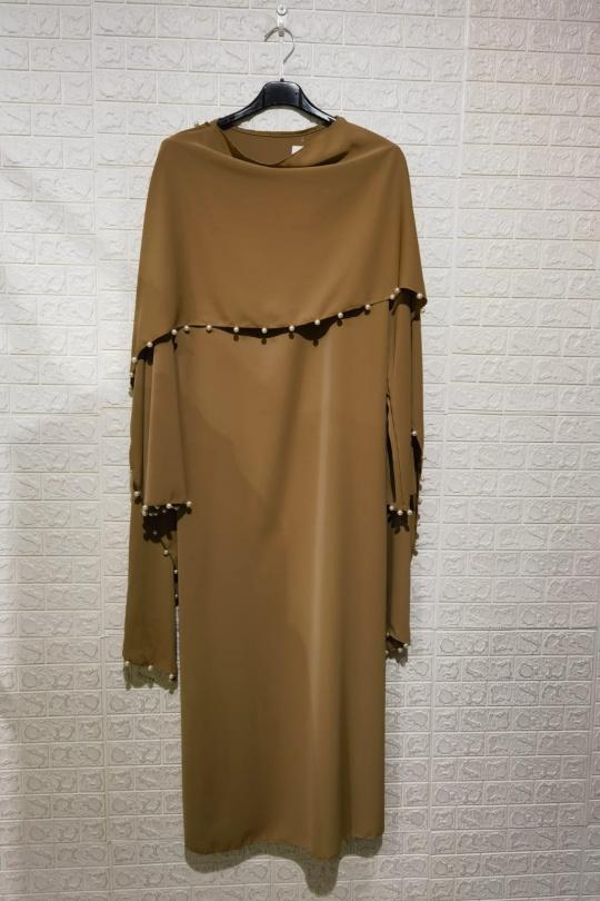 Abaya Femme Taupe ZC MODE ABAYA-ZC2603 Efashion Paris