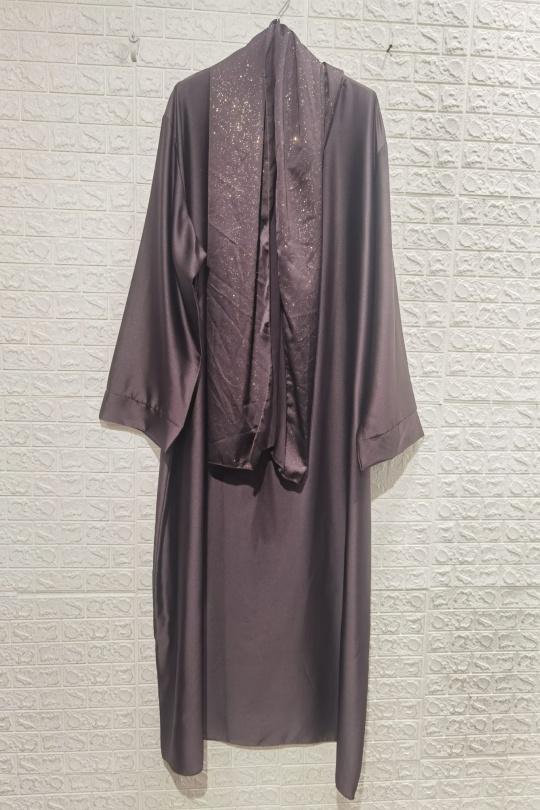 Abaya Femme Taupe ZC MODE ABAYA-2612 Efashion Paris