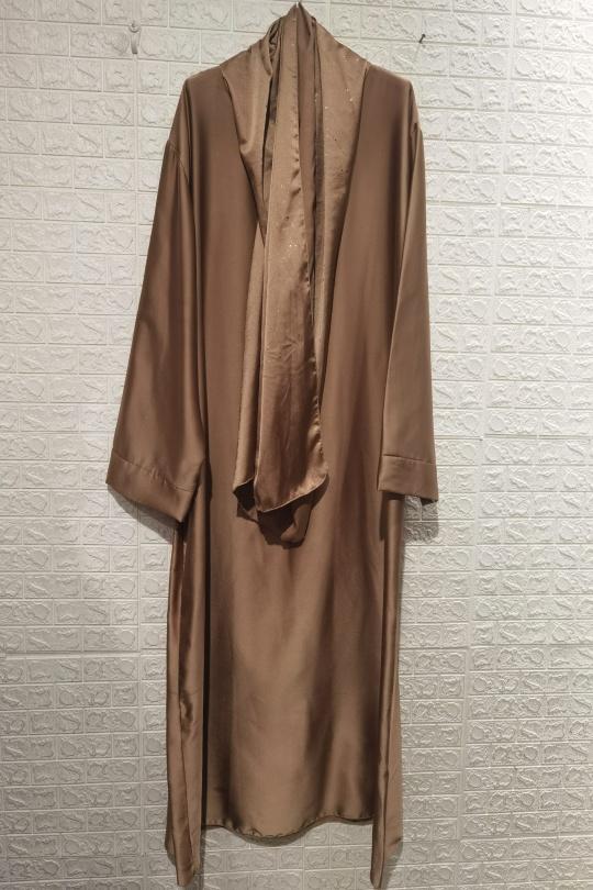 Abaya Femme Taupe ZC MODE ABAYA-2612 Efashion Paris