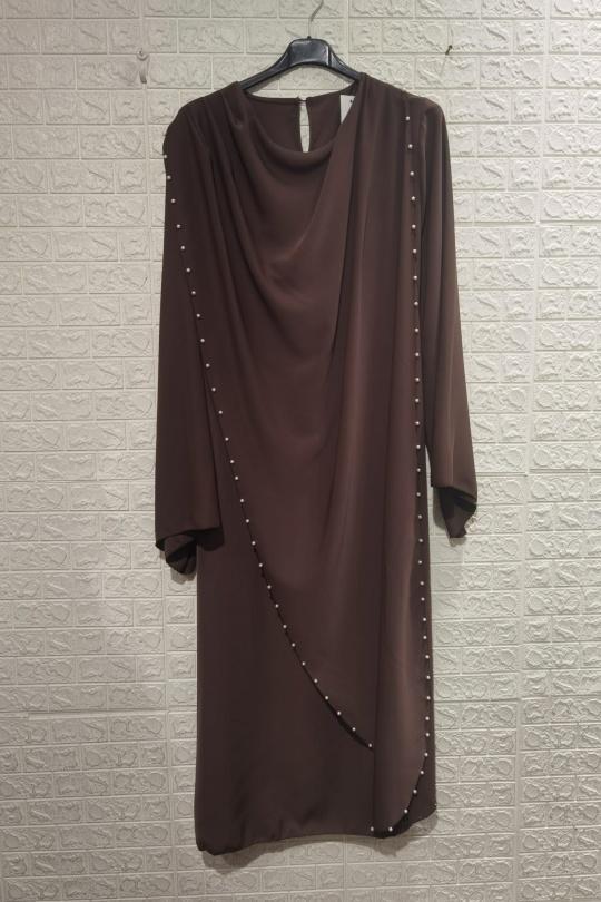 Abaya Femme Taupe ZC MODE ABAYA-2618 Efashion Paris