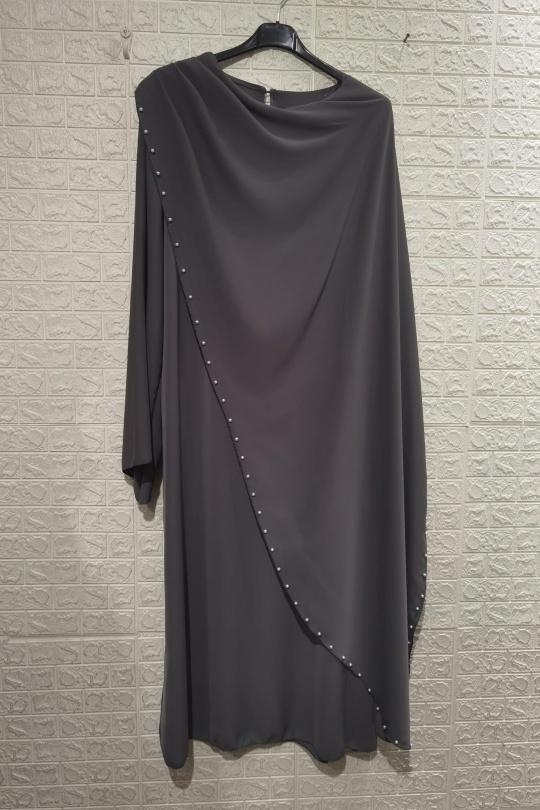 Abaya Femme Taupe ZC MODE ABAYA-2618 Efashion Paris