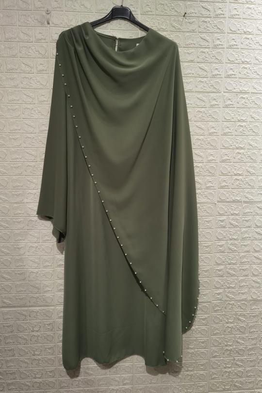 Abaya Femme Taupe ZC MODE ABAYA-2618 Efashion Paris