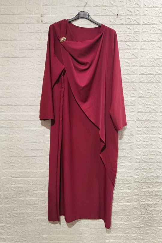 Abaya Femme Bordeaux ZC MODE ZCA03 Efashion Paris