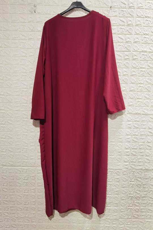 Abaya Femme Bordeaux ZC MODE ZCA03 Efashion Paris