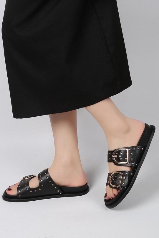 Sandalias Zapatos Black VIVI RICH 1-829 Efashion Paris