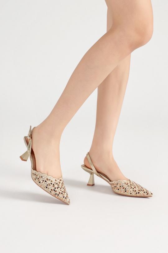 Tacones Zapatos Gold VIVI RICH 503-19 Efashion Paris
