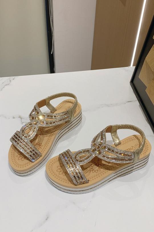 Compensées Chaussures Gold VIVI RICH 98-256 Efashion Paris