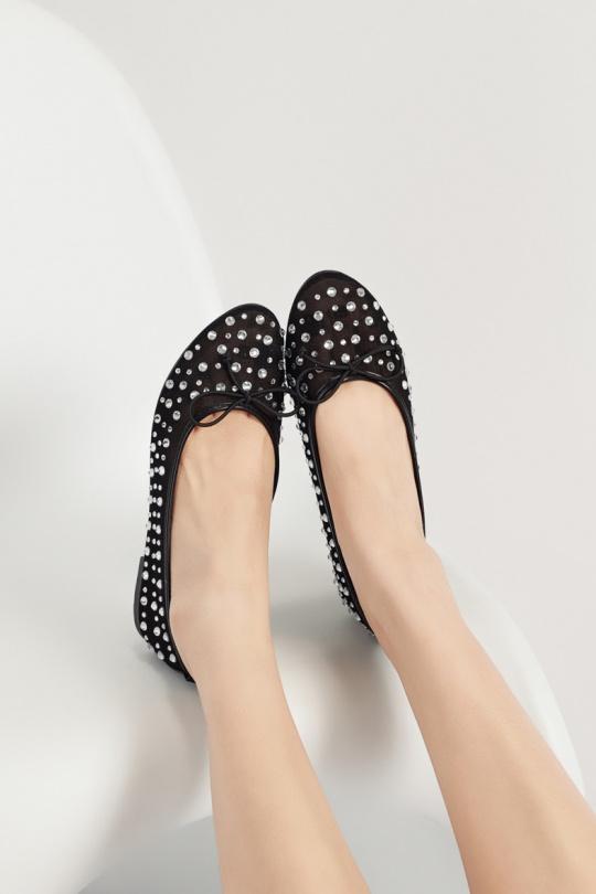 Ballerines Chaussures Noir VIVI RICH Q-003 Efashion Paris