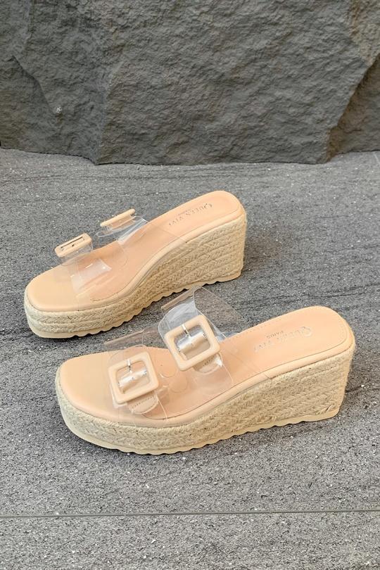 Compensées Chaussures Nude VIVI RICH 1-818 Efashion Paris