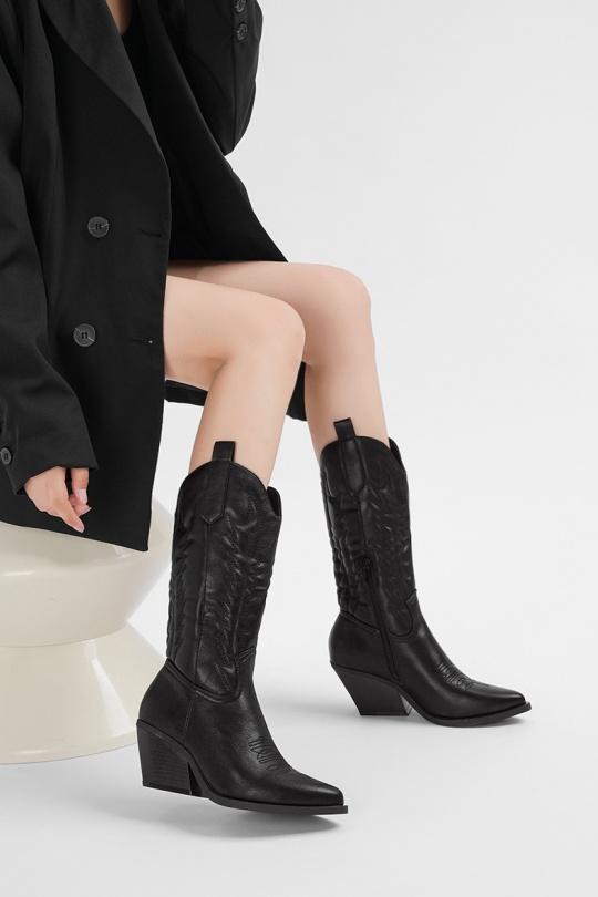 Bottes Chaussures Noir VIVI RICH VI-50 Efashion Paris