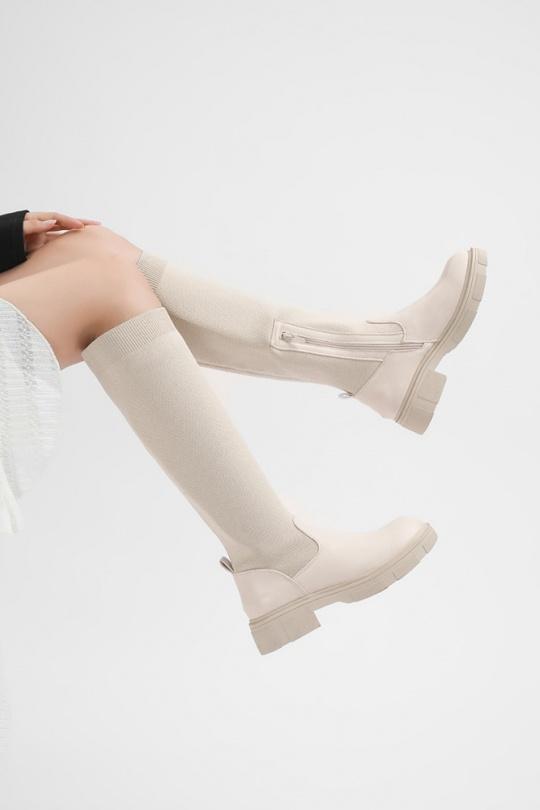 Botas Zapatos Beige VIVI RICH FB-320 Efashion Paris